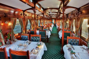 Diningroom of luxury Rovos Rail train
