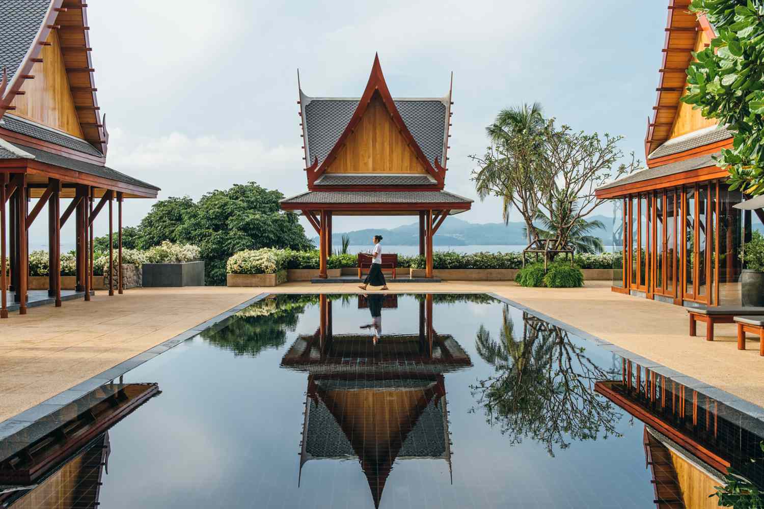 Outdoor swimming pool at Amanpuri, in Thailand