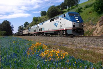 An Amtrak train on the California Zephyr Line