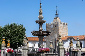 Chafariz or Terreiro fountain in the square of the adviser Silva Torres in Caminha, Portugal 