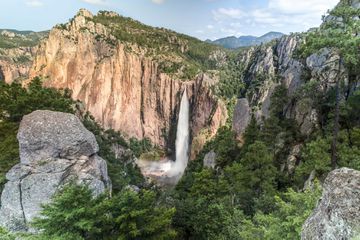 View of waterfall in Copper Canyon