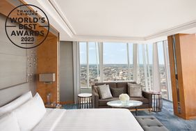 View from a guest room at the Shangri La Shard Hotel in London