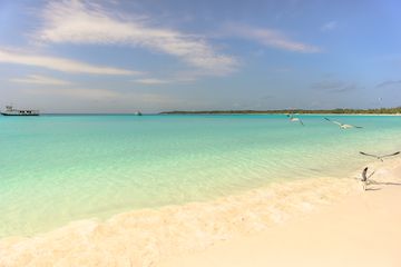 Beach at Little San Salvador Island, Bahamas