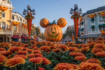 Large mickey themed pumpkin decoration