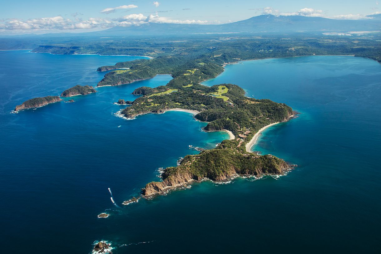 Aerial view of Peninsula Papagayo in Costa Rica 