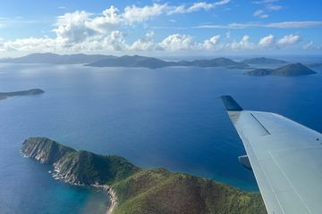 View from an airplane over Virgin Gorda, BVI