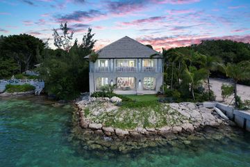 View of the Coral Cottage from the water at the Briland Club in the Bahamas 