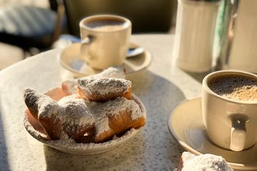 Beignets and Cafe Au Lait from Cafe Du Monde in New Orleans, LA