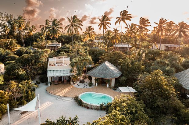 Aerial view of the private villas at Zanzibar White Sand Luxury Villas & Spa