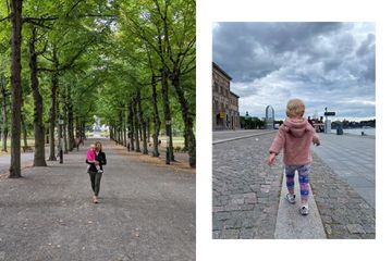 A toddler running around through Sweden 