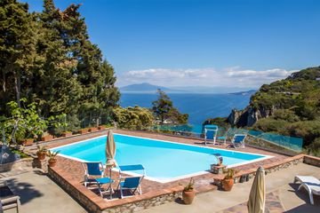 The pool and view from onefinestay's Villa Corolli on Capri 