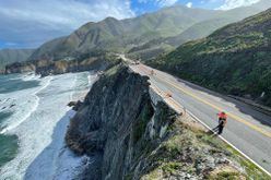 a section of Highway 1 is seen after collapsing into the ocean on March 31, 2024 in Monterey County, California.