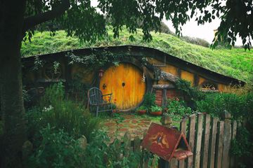 A Hobbit hole is seen at the Hobbiton Movie Set where Lord of the Rings and The Hobbit trilogies were filmed in Matamata, New Zealand