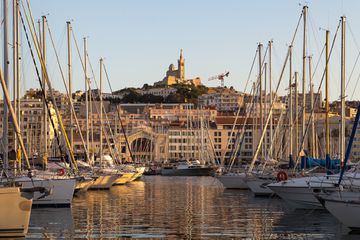Vieux-port and Notre-Dame de la Garde, Marseille, France
