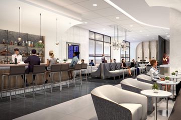 A rendering of The Club MDW, the lounge at Midway Airport in Chicago 