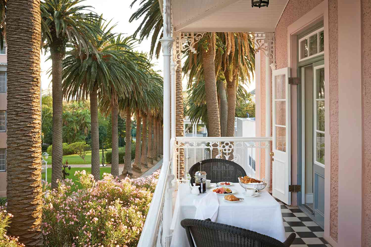 Outdoor patio dining at Mount Nelson, a Belmond Hotel