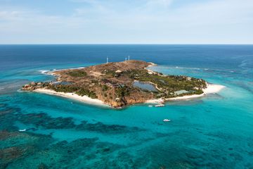 Aerial view of Necker Island