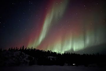 Green and red northern lights