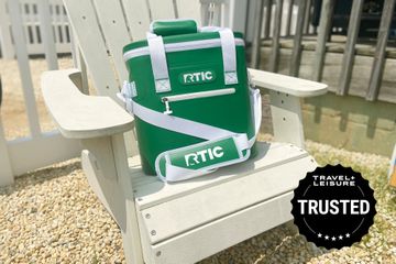RTIC Soft Cooler on an Adirondack Chair