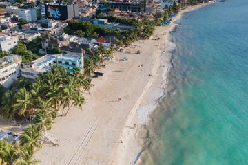 Aerial of beach in Riviera Maya