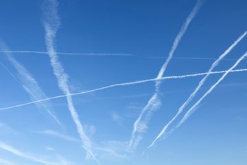 Several contrails in the sky