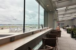View of the tarmac from the Sky Deck at the new LaGuardia Airport Delta Lounge Expansion 