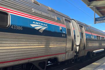 An Amtrak train pulled into the station in Washington D.C.