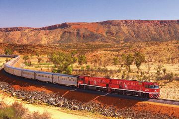 The Ghan Train passing through Australia