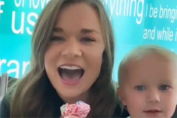 A mom on social media video app Tik Tok does a fake news report about traveling with her toddler.