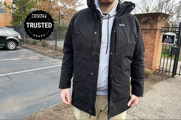 Person wearing Patagonia Tres 3-in-1 Parka outdoors