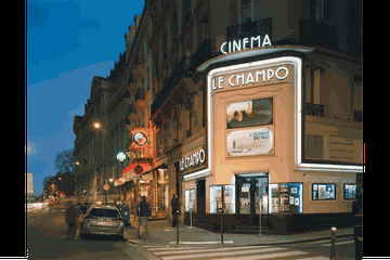 Exterior of the Le Champo movie theater in the Latin Quarter of Paris
